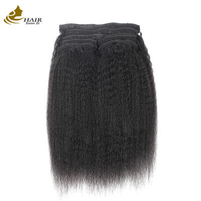 Natural Kinky Straight Clip Em Extensões de Cabelo Bundles 30 polegadas OEM