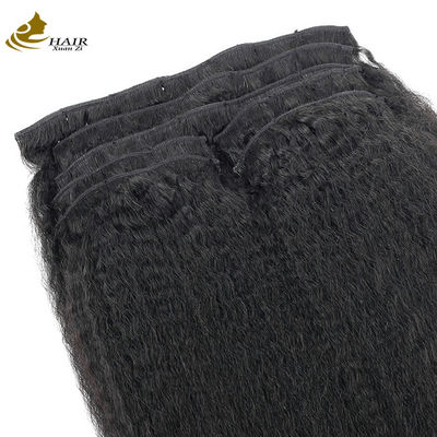 Natural Kinky Straight Clip Em Extensões de Cabelo Bundles 30 polegadas OEM