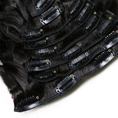 ODM Black Clip In Hair Extensions Deep Wave Rapido Tecelagem Leve