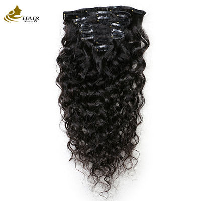 ODM Black Clip In Hair Extensions Deep Wave Rapido Tecelagem Leve