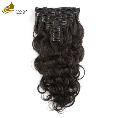 100 Cabelos Humanos Corpo Onda 18 polegadas Curly Clip Em Extensões de Cabelo Para Cabelos Negros