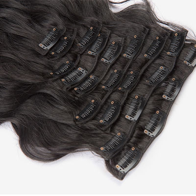100 Cabelos Humanos Corpo Onda 18 polegadas Curly Clip Em Extensões de Cabelo Para Cabelos Negros