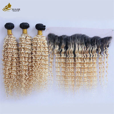 1B/613 Ferramenta de cabelo humano peruana brasileira com fecho frontal de renda
