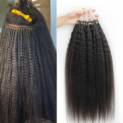 Pervertido, recto, nano, prensado, extensões de cabelo humano, preto natural, 18 polegadas.