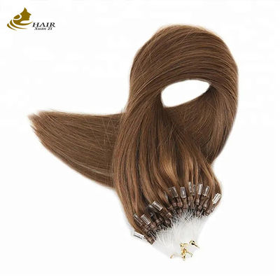 100% Virgem Humana Nano Micro Anel Extensão de Cabelo Marrom
