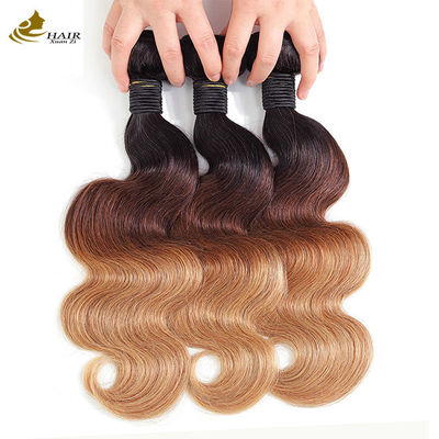 1b 4/27 Mel encaracolado Loura Extensões de cabelo brasileiro Sombra