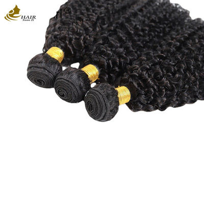 Curly Wave Weft Tecido Extensões de cabelo Afro Kinky Bundles Preto Natural