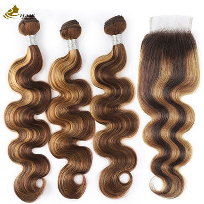 Piano 4/27 Extensões de cabelo Ombra colorida Cabelo humano Corpo onda