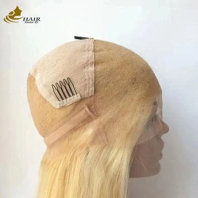 Full Front Lace 613 cabelo humano Peruca Direita Sem Glue Loira