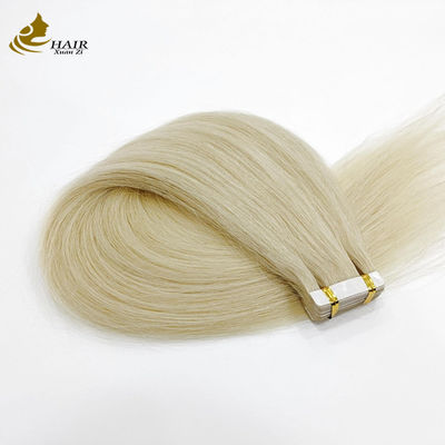Banda de platina de queratina de tecido brasileiro Remy PU em extensões de cabelo humano