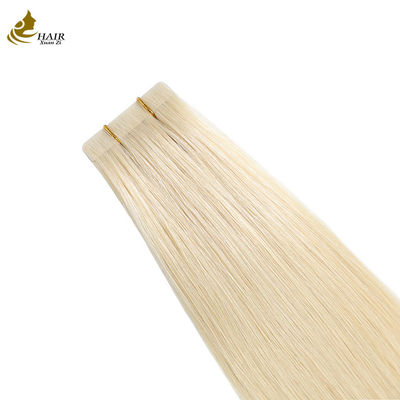 Banda de platina de queratina de tecido brasileiro Remy PU em extensões de cabelo humano