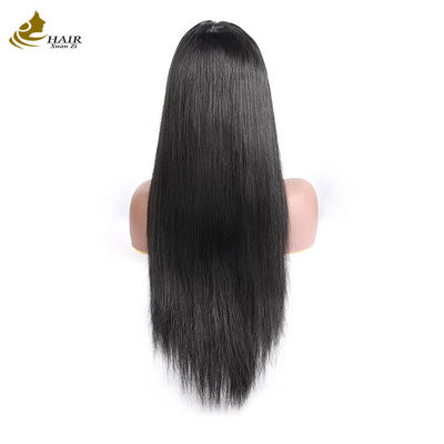 28 polegadas de ossos retos preto natural 13 * 4 Peruca de renda frontal Perucas personalizadas de cabelo humano