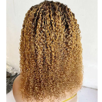 Bob colorido Peruca frontal de renda 13X4 Peruca frontal de renda Curl de cabelo humano Peruca de renda 180%