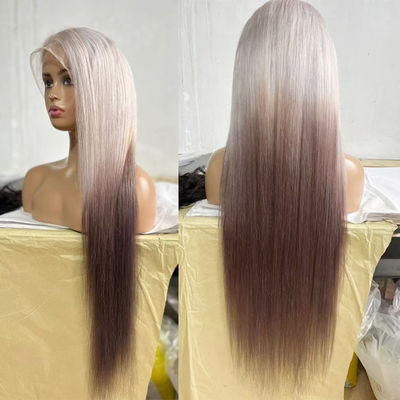 Nova Peruca Feminina Moda Europeia e Americana Cor Gradiente Em Cabelo Longo Direito Destaques Marrom Ouro Fibra Química Teto Feminino