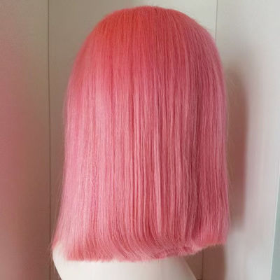 Peruca de Renda Frontal Cabelo Humano Virgem Brasileiro Cru Peruca de Renda Bob Curto