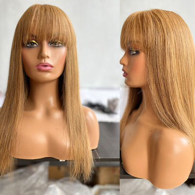 Direita 27# Cores de Cabelo Humano Virgem Brasileira Perucas Frontais com Bangs