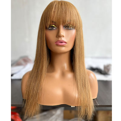 Direita 27# Cores de Cabelo Humano Virgem Brasileira Perucas Frontais com Bangs
