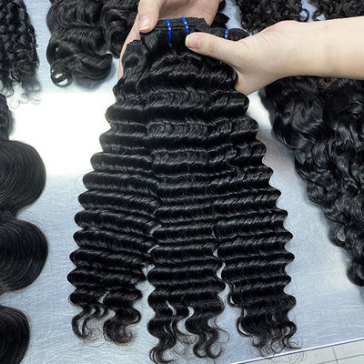 Cabelo Humano Cru Deep Wave Virgin Brazilian Hair Bundles
