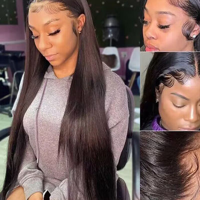 Wholesale Human Hair Wig HD 13X4 Transparent Lace Frontal Pre Plucked Hair Wigs