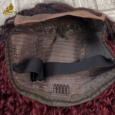 Fácil de usar confortável sem cola 5 * 5 Pixie cabelo humano encaracolado T colorido