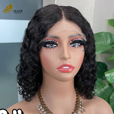 12 polegadas sem cola 5 * 5 Frente renda cabelo humano peruca onda de água sem cola de seda superior renda completa peruca