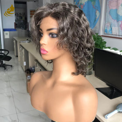 Personalizado Gery 5*5 HD Body Wave Glueless Silk Top Full Lace Peruca