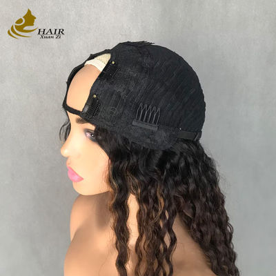 Peruca Mulher longa ondulada 1b/4/27 de cor cabelo humano Peruca em forma de U