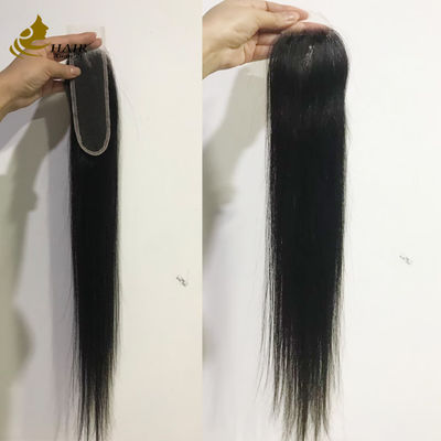 Fechamento de cabelo humano com renda invisível HD 2x6 liso brasileiro