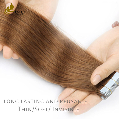 #30 Cor Cabelo Liso Virgem Fita Em Extensões de Cabelo Humano Para Mulher