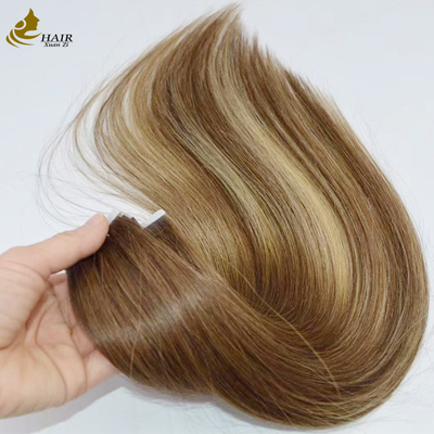Popular Tecido de pele reta 100% Remy cabelo humano fita de extensão de cabelo cutícula alinhado cabelo virgem