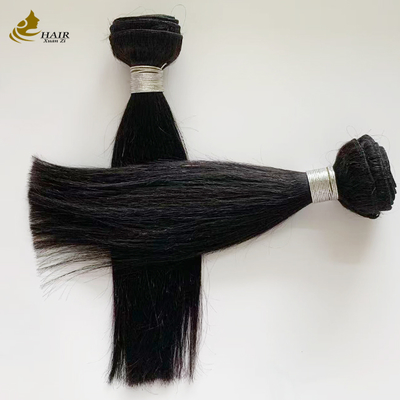 10 polegadas de cabelo humano virgem natural preto cabelo reto feixes com 10 polegadas HD 2 * 6 cabelo fechamento