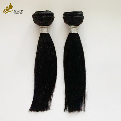 10 polegadas de cabelo humano virgem natural preto cabelo reto feixes com 10 polegadas HD 2 * 6 cabelo fechamento
