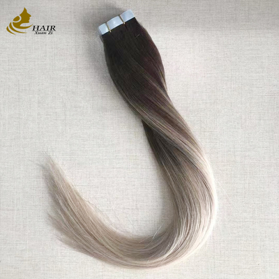 4/18 Tela colorida em extensões de cabelo cabelo humano virgem reta