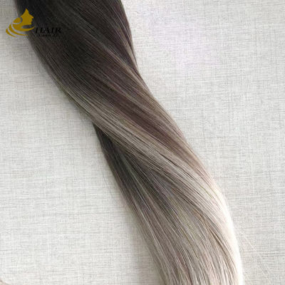 4/18 Tela colorida em extensões de cabelo cabelo humano virgem reta