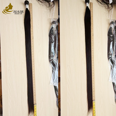 Pacotes de cabelo humano virgem liso preto natural de 38 polegadas e 40 polegadas para venda