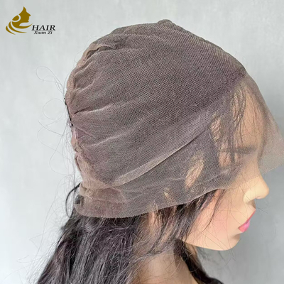 Peruca de cabelo humano de renda integral castanha escura personalizada
