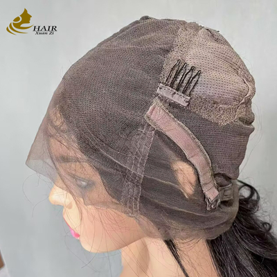 Peruca de cabelo humano de renda integral castanha escura personalizada