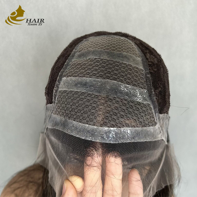 Cabelo humano vietnamita sem cola Peruca frontal de renda reta com silicone