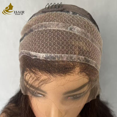 Cabelo humano vietnamita sem cola Peruca frontal de renda reta com silicone