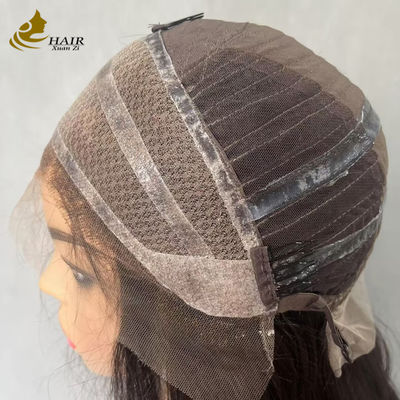 Cabelo humano vietnamita sem cola Peruca frontal de renda reta com silicone