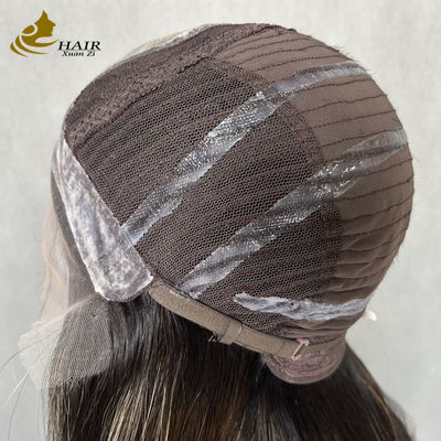 Cabelo humano vietnamita sem cola Peruca frontal de renda reta com silicone