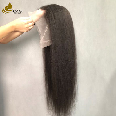 360 Full Yaki Preplug exótico Kinky Lente Direita Frente Peruca de Cabelo Humano