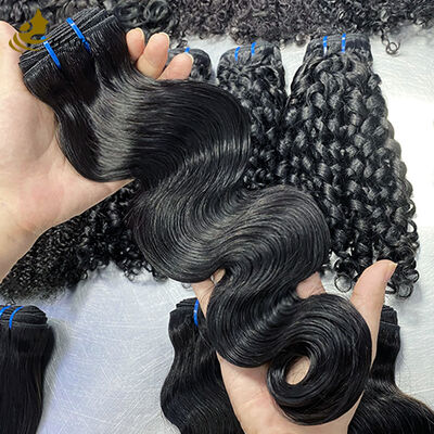 Fábrica a granel 100% não processado Body Wave Natural Black Virgin Human Hair Bundles